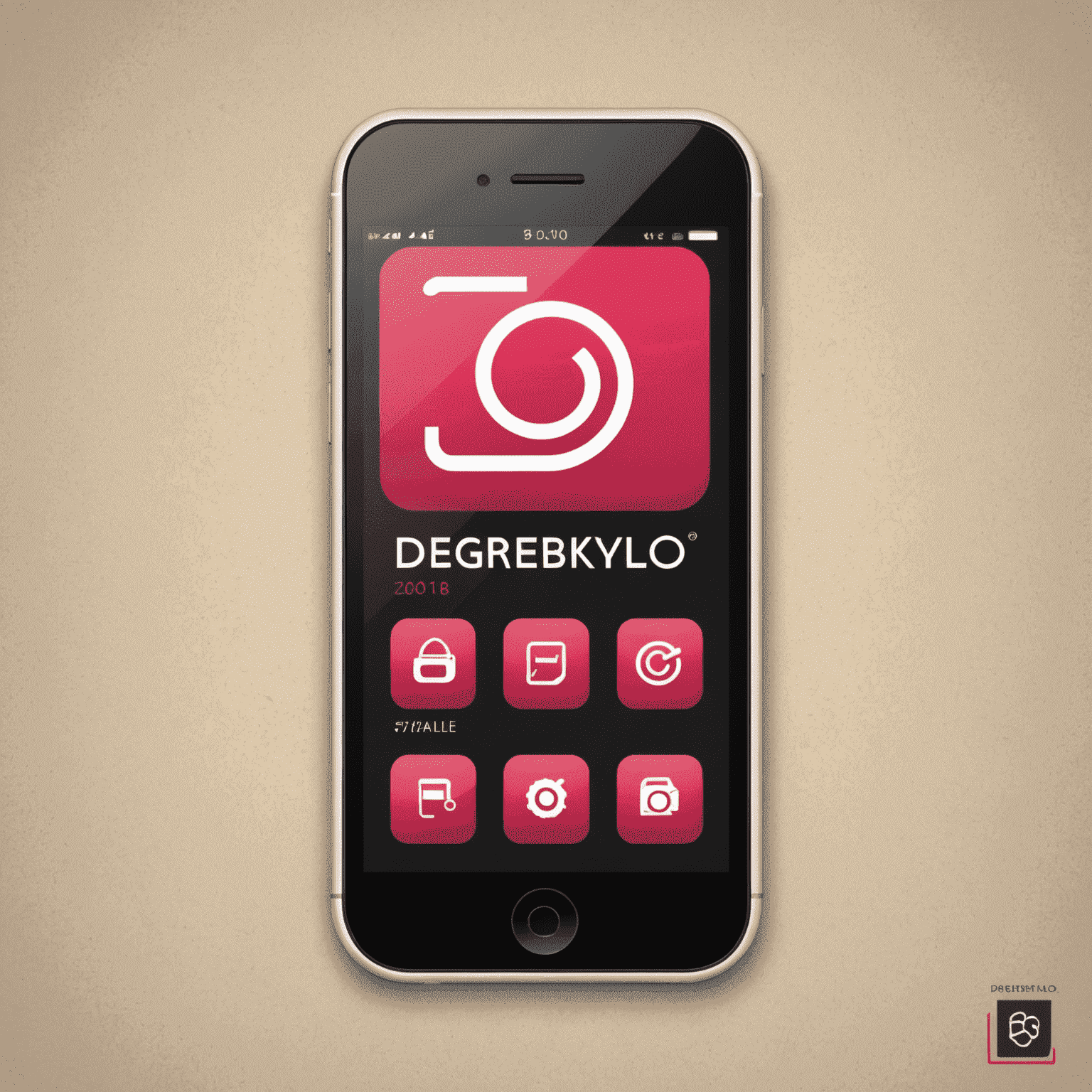 Degrebykilo.com logo featuring a stylized mobile phone with red and pink accents